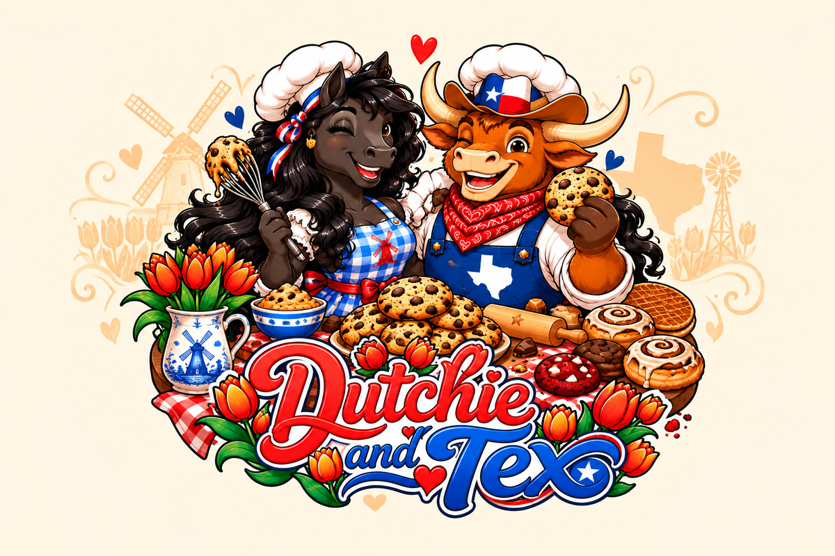 Freshly baked Dutchie and Tex cookies